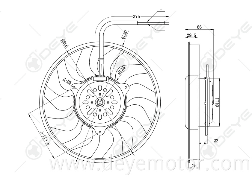 8E0959455B 698611 fan type blower fans radiator cooling fan for A6 A4 SEAT EXEO